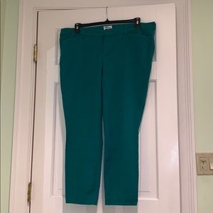 Green Jaquered Pixie Pants